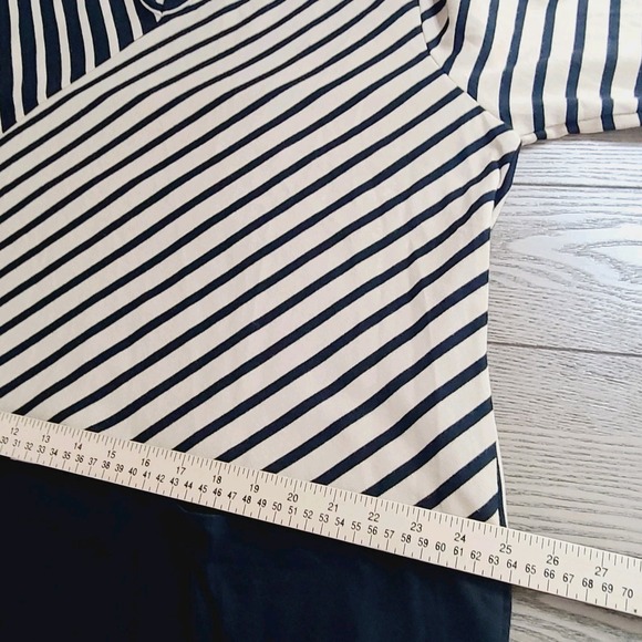 Masai‎ Copenhagen Nenala Dress 2XL Black Beige Stripe Colorblock  Knit Shift - Picture 11 of 12